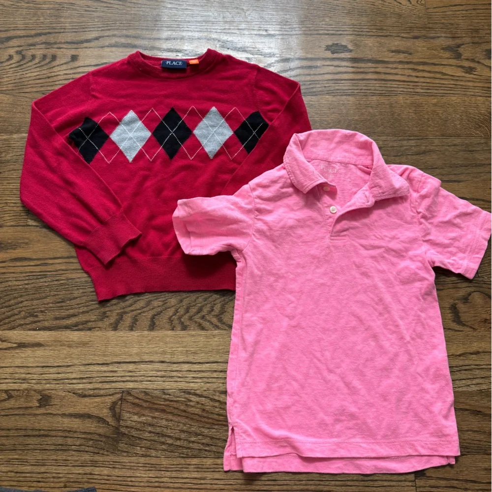 Children’s Place Boys Polo & Argyle Sweater Bundle Size 5/6